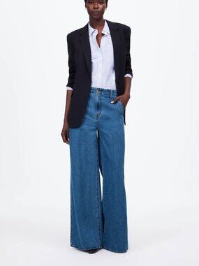 Wide Sweep Denim Trousers Size 31